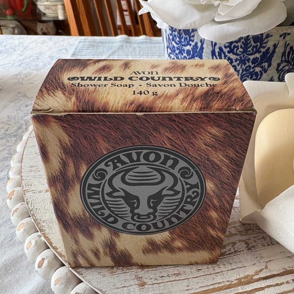 Vintage Avon Wild Country Shower Soap on a rope NIB